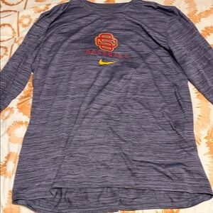 Nike Heathered Gray Baseball Long Sleeve Shirt